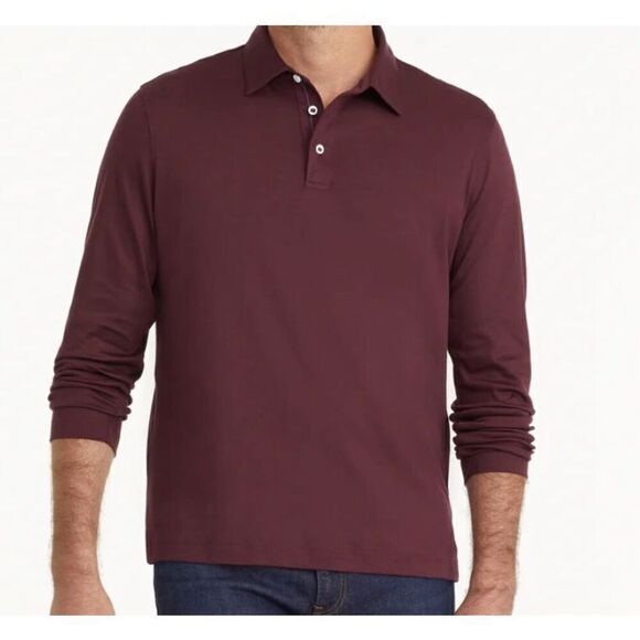 Men’s Untuckit Wrinkle-Free Long-Sleeve Damaschino Polo Size M - Picture 1 of 8